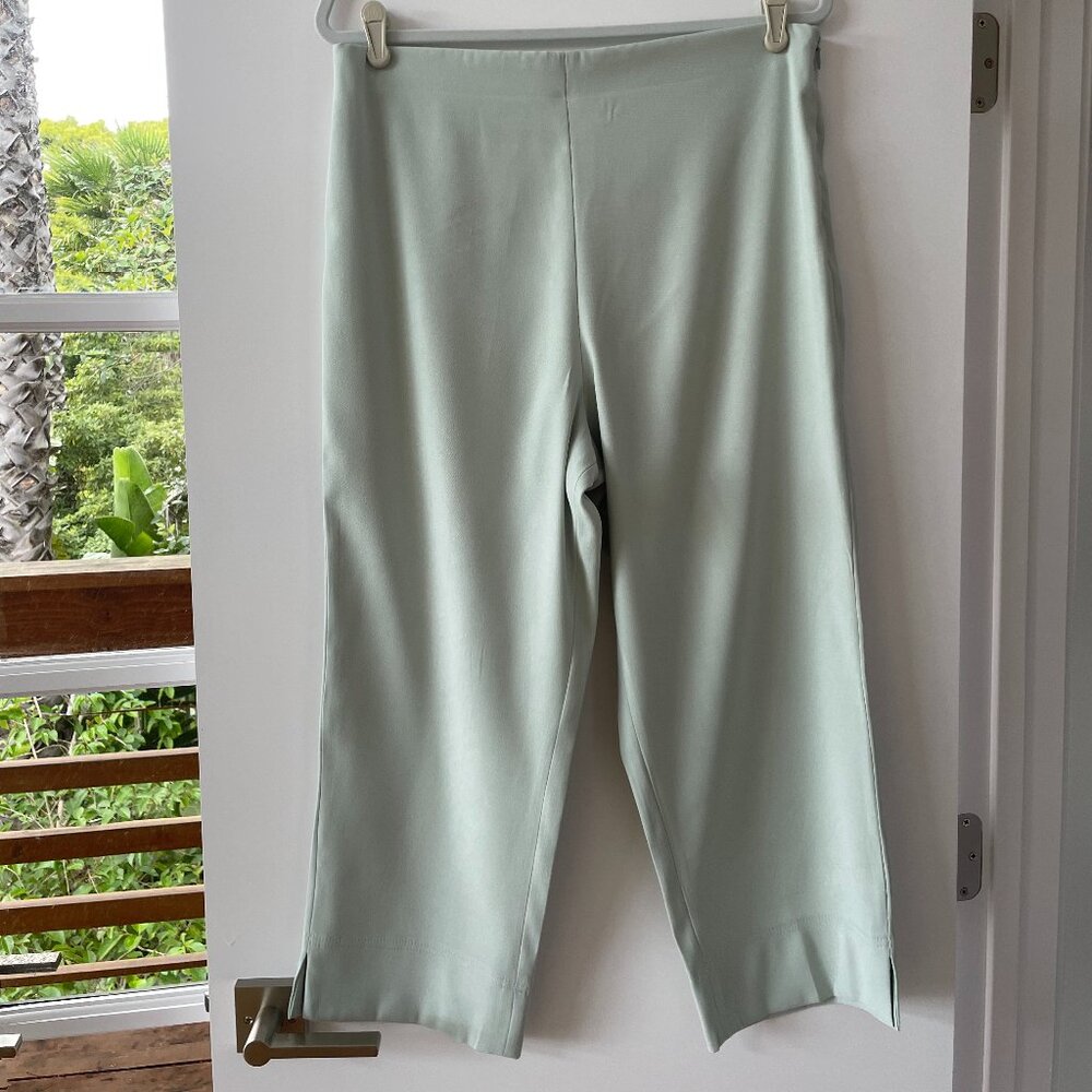 Bahama Bay Fine Resortwear Cropped Pants, Elastic Waist, Sea Foam‎ Green, 14